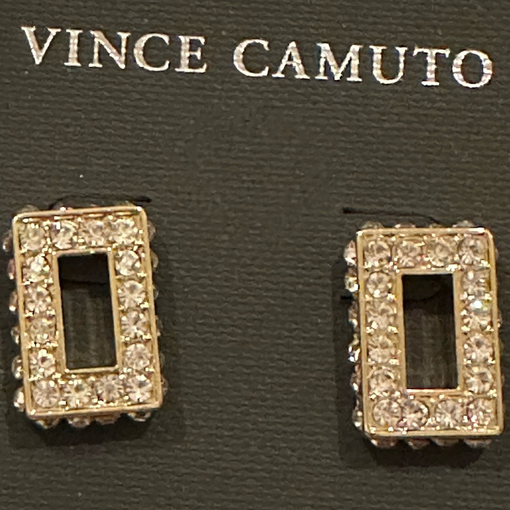 Vince Camuto Glitz to Be pave square stud earrings - Picture 5 of 5